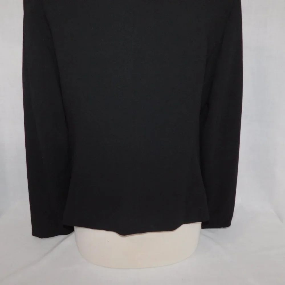 Bob Mackie Studio Womens 10 Black Open Lined Blazer with White braided Trim - Picture 9 of 9